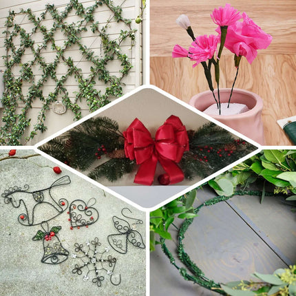 AliKopy 2 Pack 20 Gauge Green Floral Wire - 38 Yards for DIY Crafts