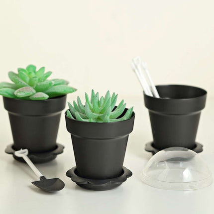 AliKopy 12-Pack Dessert Cups - Succulent Planter Design, Lids & Shovel