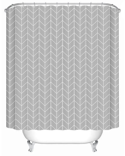 Chic Grey Geometric Shower Curtain with a Fun Twist