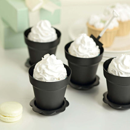 AliKopy 12-Pack Dessert Cups - Succulent Planter Design, Lids & Shovel