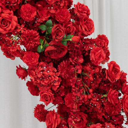 AliKopy Red Floral Backdrop for 8ft Wedding Arch – Foam-Backed Design