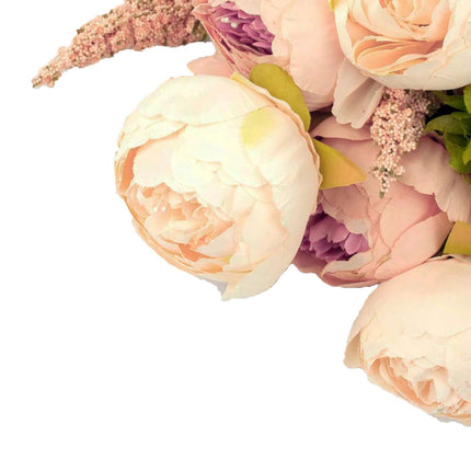 AliKopy 2 Pack 19" Cream Blush Peony Wedding Bouquets - Faux Silk, Ele