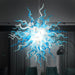 Handcrafted Luxury Ocean Blue Glass Chandelier with LED Bulbs