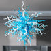 Luxurious Handblown Ocean Blue Glass Chandelier Set with Energy-Efficient LED Lights