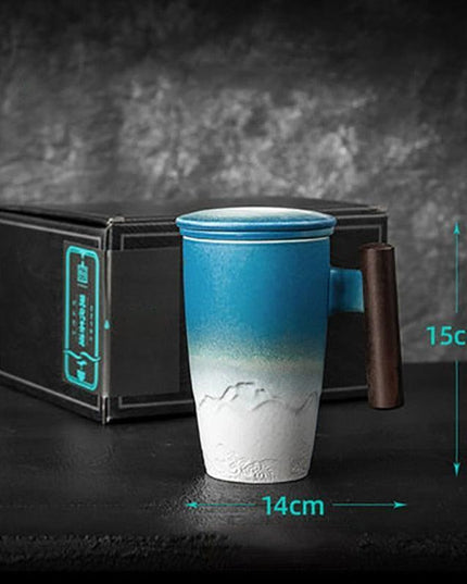 Vintage-Inspired Ceramic Mug Collection with Built-In Tea Infuser | 350ml