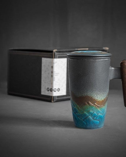 Vintage-Inspired Ceramic Mug Collection with Built-In Tea Infuser | 350ml