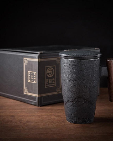 Vintage-Inspired Ceramic Mug Collection with Built-In Tea Infuser | 350ml