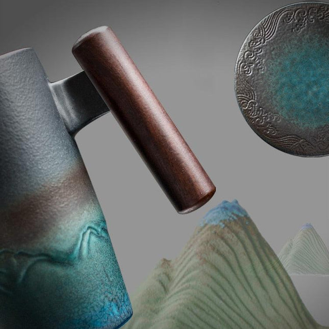 Vintage-Inspired Ceramic Mug Collection with Built-In Tea Infuser | 350ml