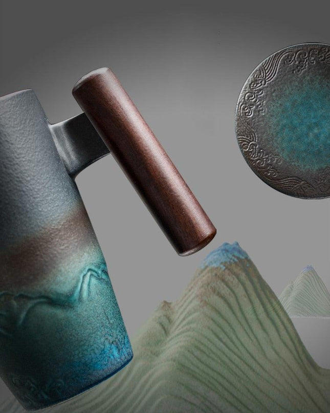 Vintage-Inspired Ceramic Mug Collection with Built-In Tea Infuser | 350ml