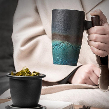 Vintage-Inspired Ceramic Mug Collection with Built-In Tea Infuser | 350ml