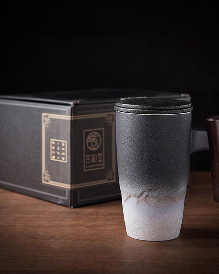 Vintage-Inspired Ceramic Mug Collection with Built-In Tea Infuser | 350ml