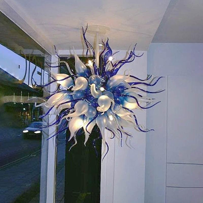 Teardrop Glass Chandelier with LED Bulbs: Artisan-Crafted Elegance