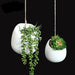 Ceramic Glazed Hanging Plant Holder for a Cozy Green Ambiance