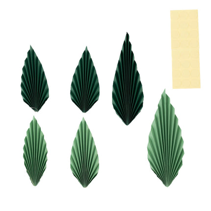AliKopy Set of 6 Tropical Palm Leaves Hanging Paper Fans - Foldable, P
