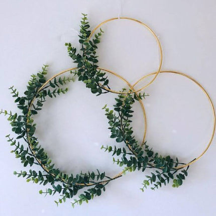 AliKopy 32" Gold Heavy Duty Metal Hoop Wreath - Durable Floral Design
