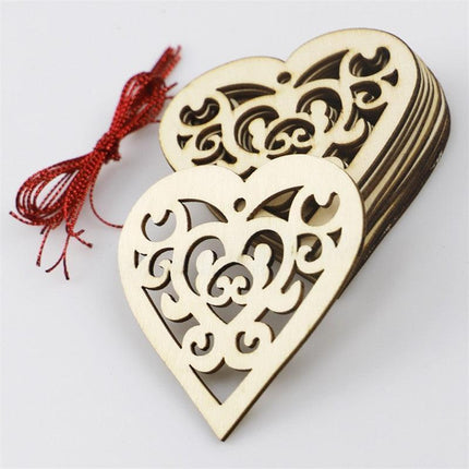 Heartfelt Wooden Heart Crafting Kit - 10-Pack for Creative DIY Projects