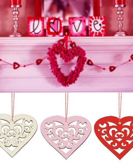 Heartfelt Wooden Heart Crafting Kit - 10-Pack for Creative DIY Projects