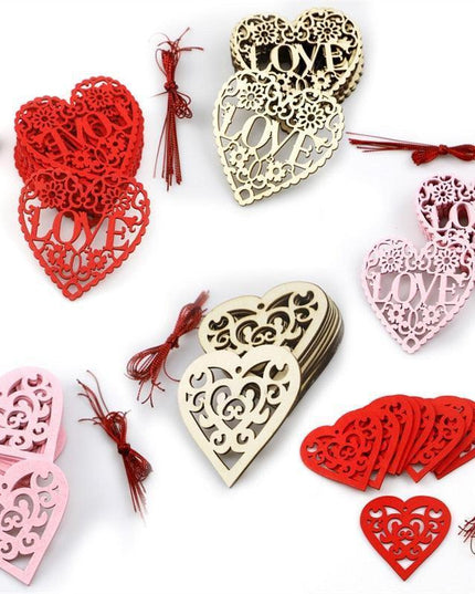 Heartfelt Wooden Heart Crafting Kit - 10-Pack for Creative DIY Projects