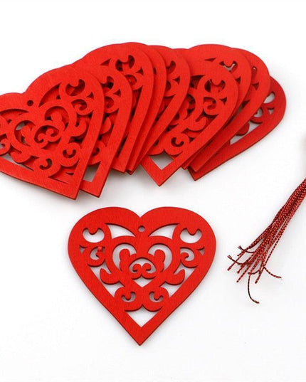 Heartfelt Wooden Heart Crafting Kit - 10-Pack for Creative DIY Projects