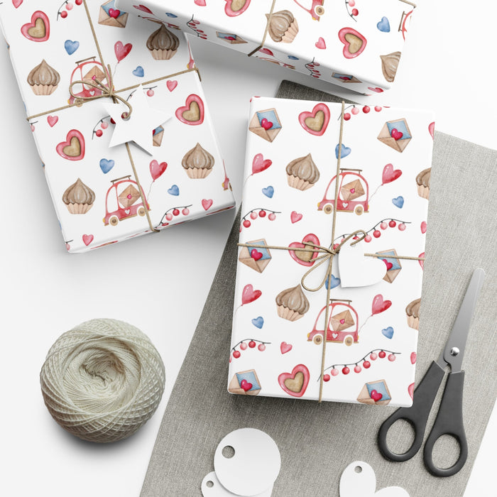 Elegant Valentine's Day Gift Wrap Paper Set - Premium USA-Made Packaging for Memorable Presents
