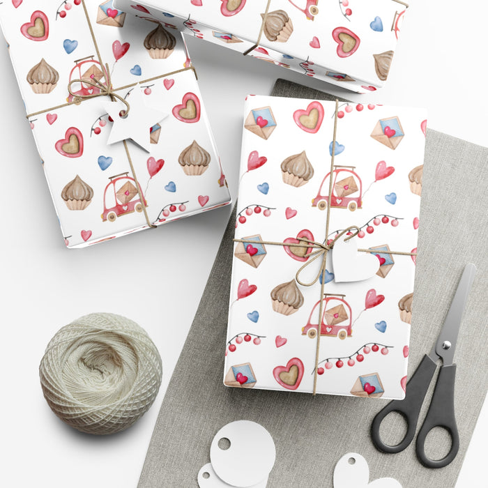 Heartfelt Message Gift Wrap Paper - Elegant USA-Made Valentine's Day Packaging