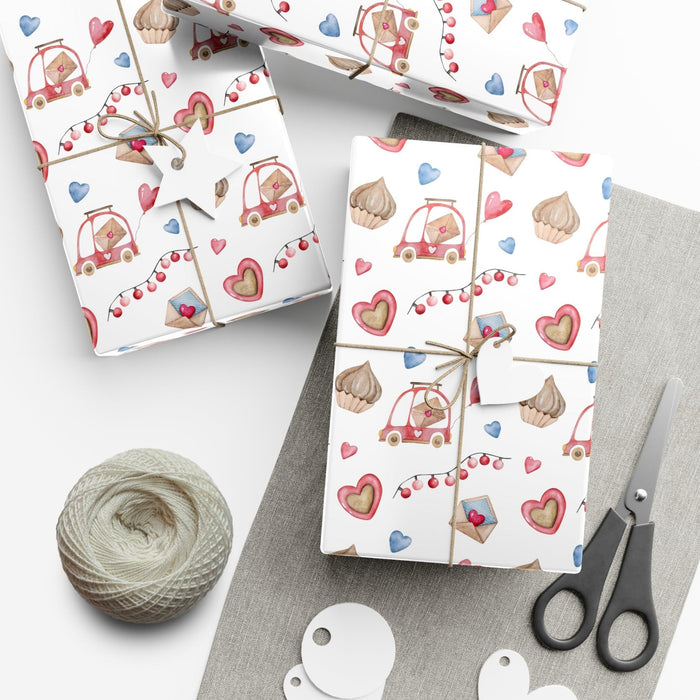 Elegant Valentine's Day Gift Wrap Paper Set - Premium USA-Made Packaging for Memorable Presents