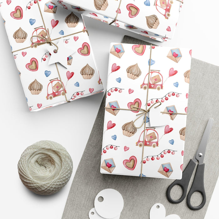 Elegant Valentine's Day Gift Wrap Paper Set - Premium USA-Made Packaging for Memorable Presents