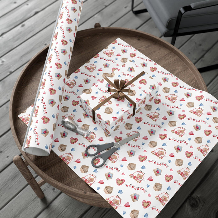 Elegant Valentine's Day Gift Wrap Paper Set - Premium USA-Made Packaging for Memorable Presents