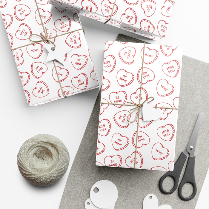 Heartfelt Valentine's Day Gift Wrap Paper - Eco-Conscious USA-Made Choice