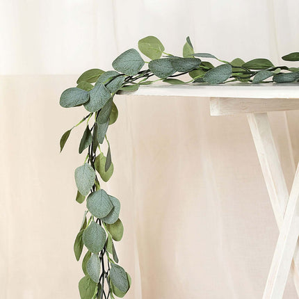 AliKopy 6.5ft Frosted Green Eucalyptus Leaf Garland, Durable & Realist
