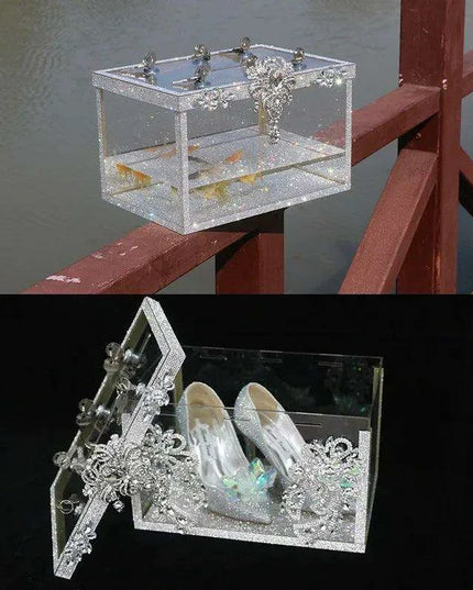 Enchanted Crystal-Decorated Shoe Box Wedding Decor Kit for Artistic Creatives