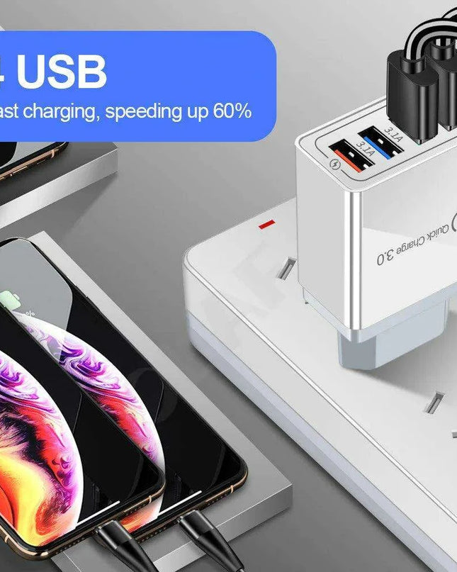 Rapid Charge USB Wall Adapter for iPhone, Samsung, Xiaomi, and Huawei - Maximize Your Charging Speed