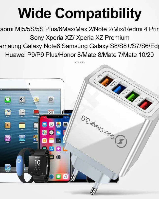 Rapid Charge USB Wall Adapter for iPhone, Samsung, Xiaomi, and Huawei - Maximize Your Charging Speed