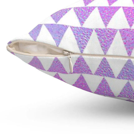 Reversible Holographic Geometric Triangle Cushion Cover