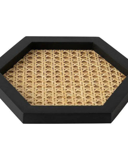 Elegant Handwoven Rattan and Wood Tray – A Chic Home Decor Essential