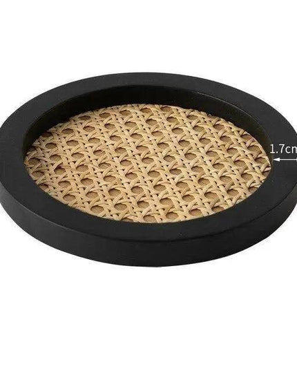 Elegant Handwoven Rattan and Wood Tray – A Chic Home Decor Essential