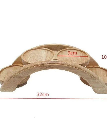 Japanese Arch Bridge Sushi Serving Tray - Elegant Wooden Platter for Gourmet Dining