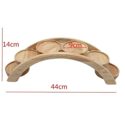 Japanese Arch Bridge Sushi Serving Tray - Elegant Wooden Platter for Gourmet Dining