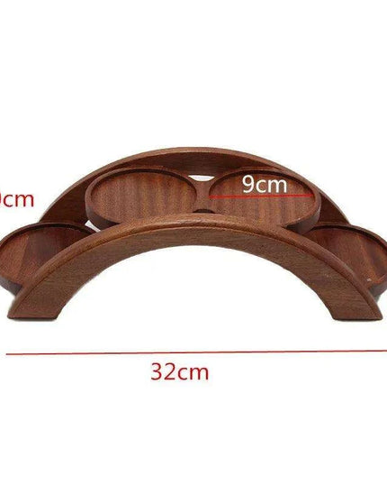 Japanese Arch Bridge Sushi Serving Tray - Elegant Wooden Platter for Gourmet Dining