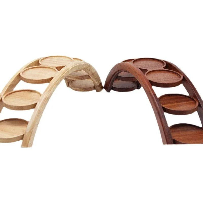 Japanese Arch Bridge Sushi Serving Tray - Elegant Wooden Platter for Gourmet Dining