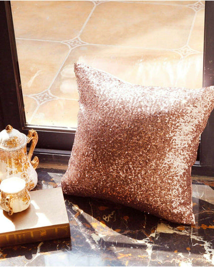 Sparkling Yellow Sequin Cushion Cover