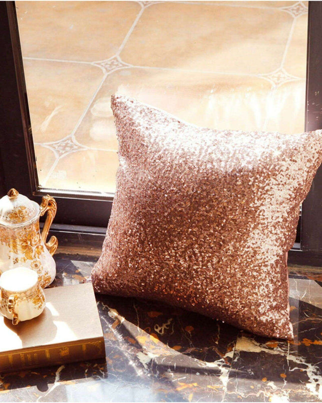 Sparkling Yellow Sequin Cushion Cover