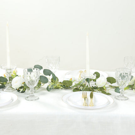 AliKopy 5.5ft Lighted Eucalyptus & Peony Garland, Battery-Powered Deco