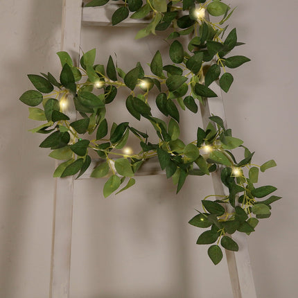 AliKopy 6ft Lighted Rose Leaf Vine - Artificial Greenery with Warm Lig
