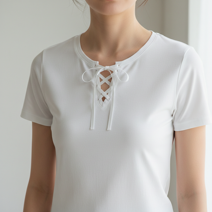 Butterfly Bow Knot Slim-Fit Short-Sleeve T-Shirt | Très Elite