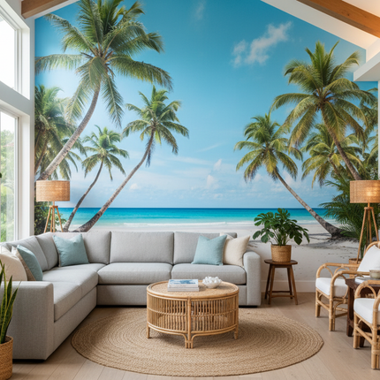 Tropical Beach & Sky Mural Wallpaper | 7 Finishes | Made to Measure