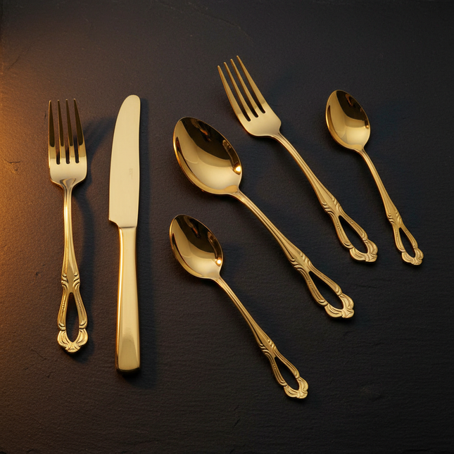 Gold-Finish 18/10 Stainless Steel Flatware — Individual Pieces | Très Elite