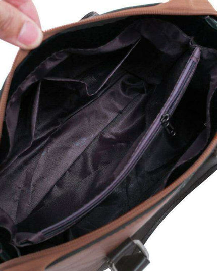 Retro Elegance: Four-Piece Messenger Bag and Purse Set