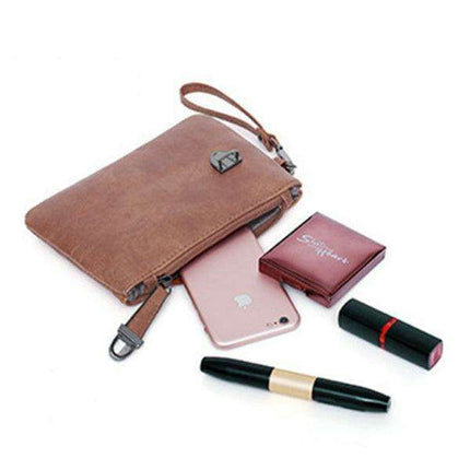 Retro Elegance: Four-Piece Messenger Bag and Purse Set