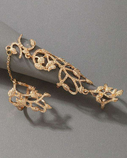 Floral Chain Carved Ring - Exquisite Fashion Accessory